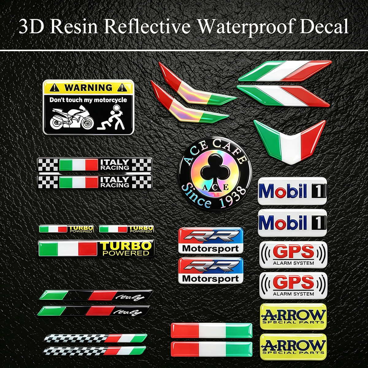 Resin Art Logo - 3D Resin Reflective Logo Helmet Italy