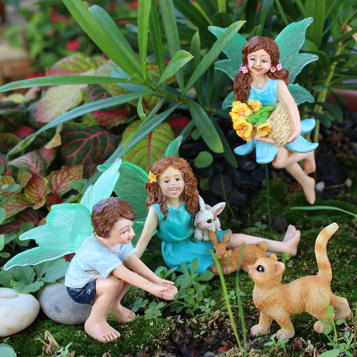 Resin Art Flower - 4pc Flower Fairy and Animal Party,