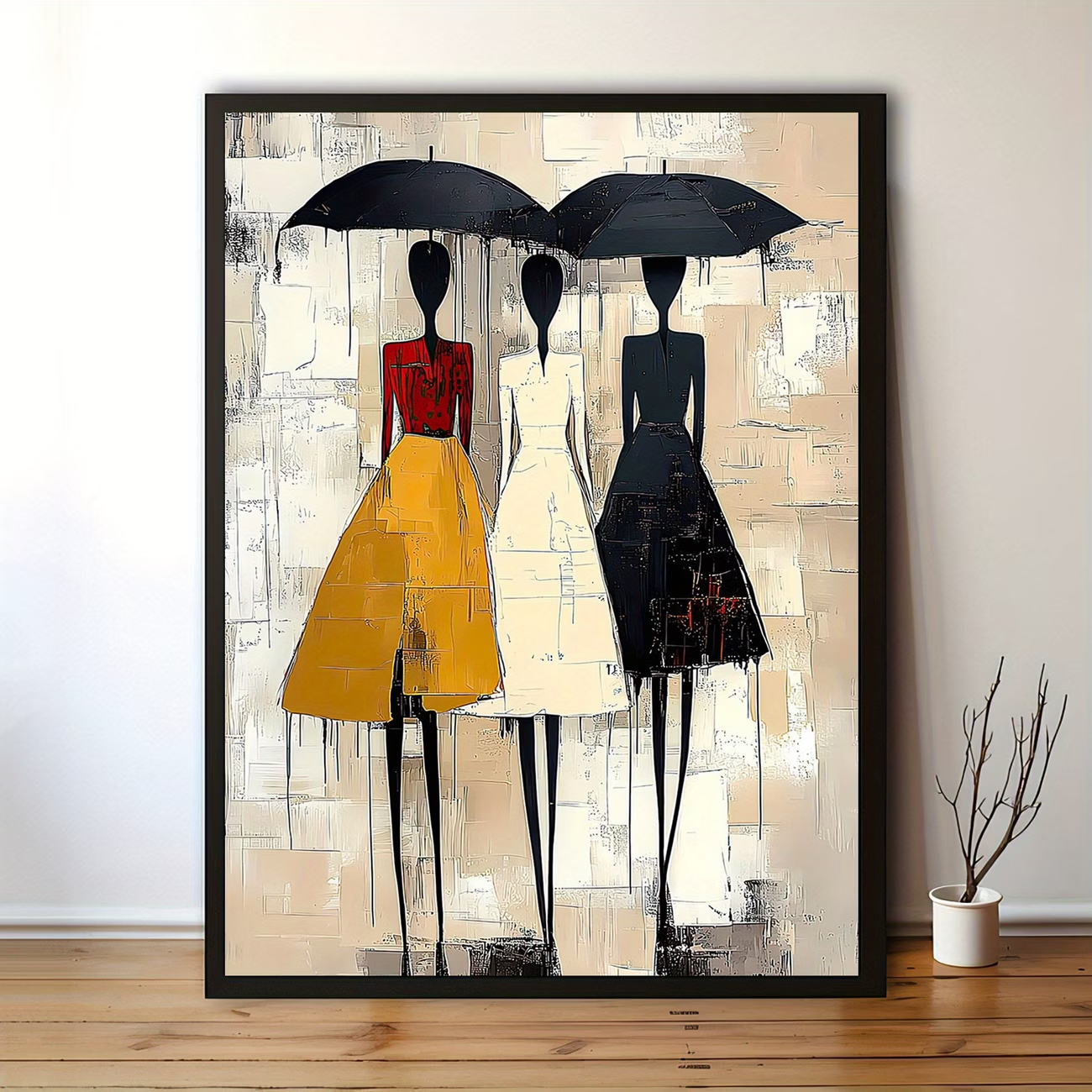 Resin Art Images - Depicting three girls holding umbrellas, fashion