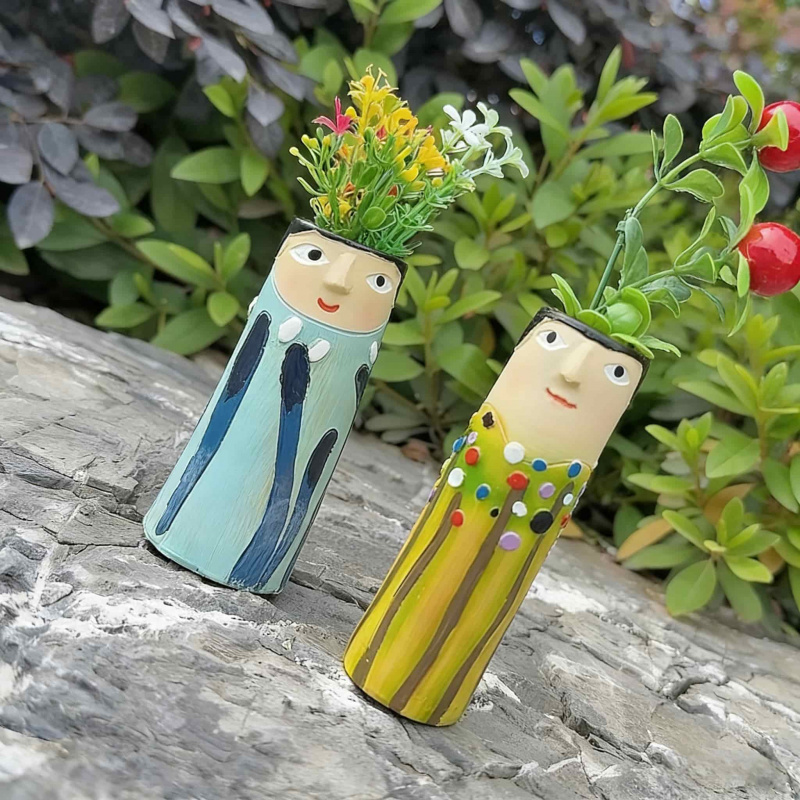 Resin Art Flower - Handmade Resin Art Vase Bohemian Style
