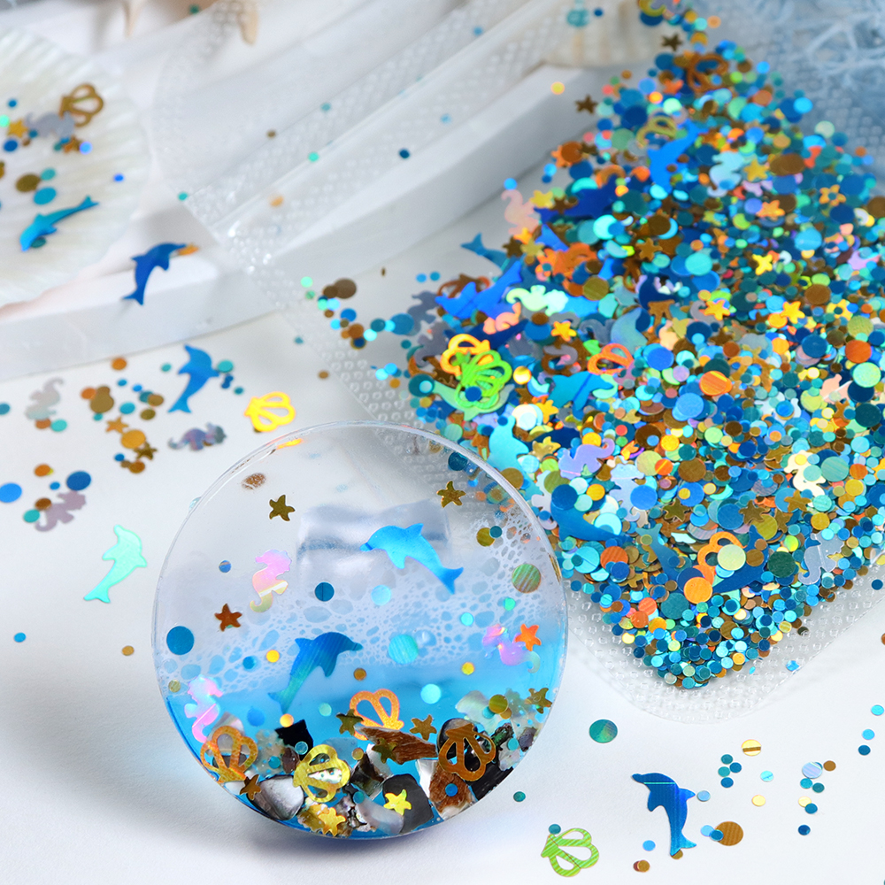 Resin Art A Keychain - Dolphins Seahorses Glitter For Epoxy Resin