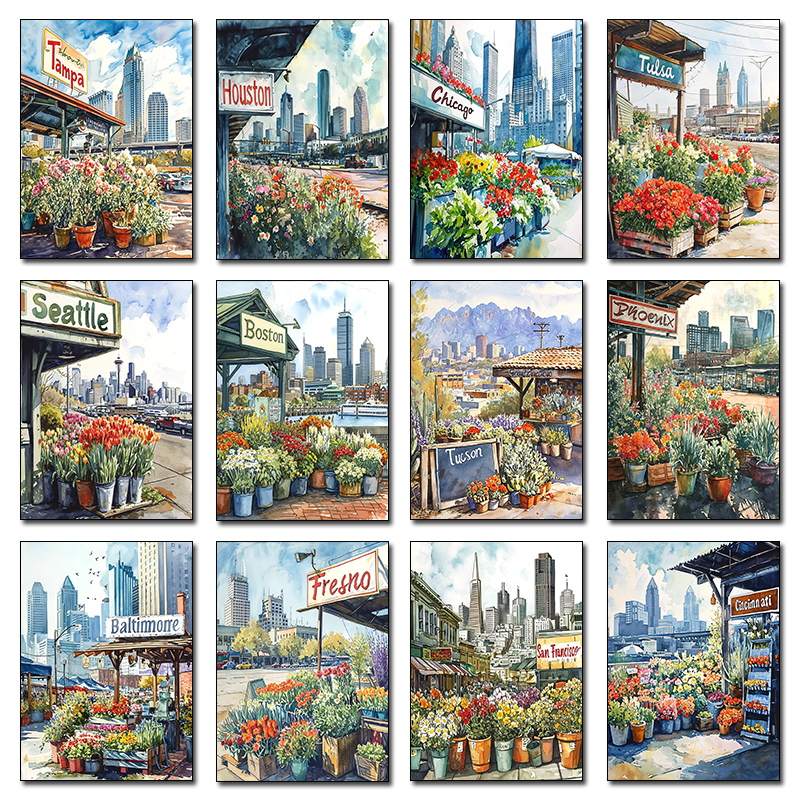 Resin Art Flower - Classic Street Flower Shops in Cities