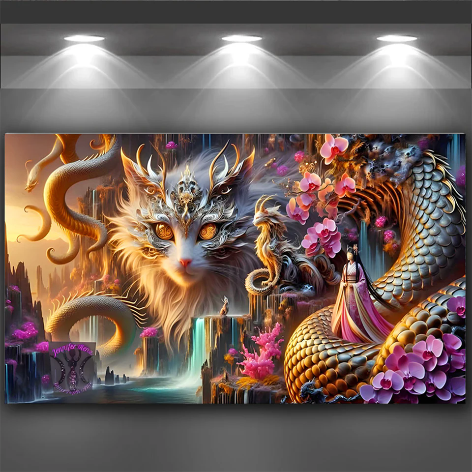 Diy diamond art Cat dragon Wom - đánh giá và giá Resin Art Images