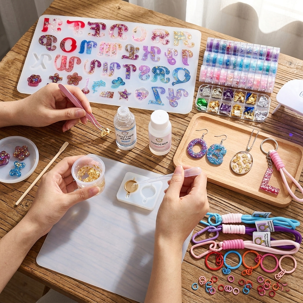 Letter Resin Mold Kit with Gli - đánh giá và giá Resin Art A Keychain