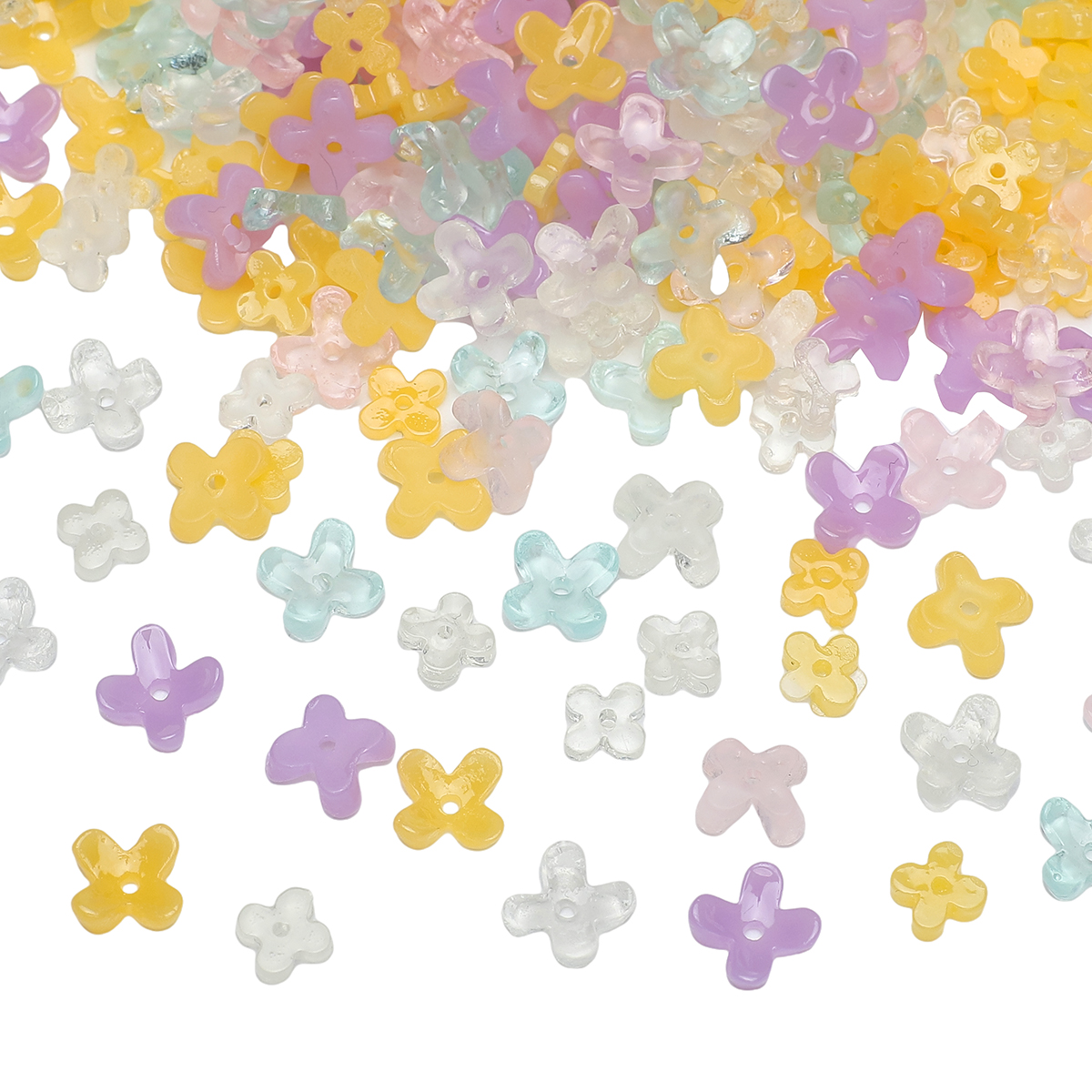 20pcs 5 7mm Resin 4 Petals Flo - đánh giá và giá Resin Art Flower