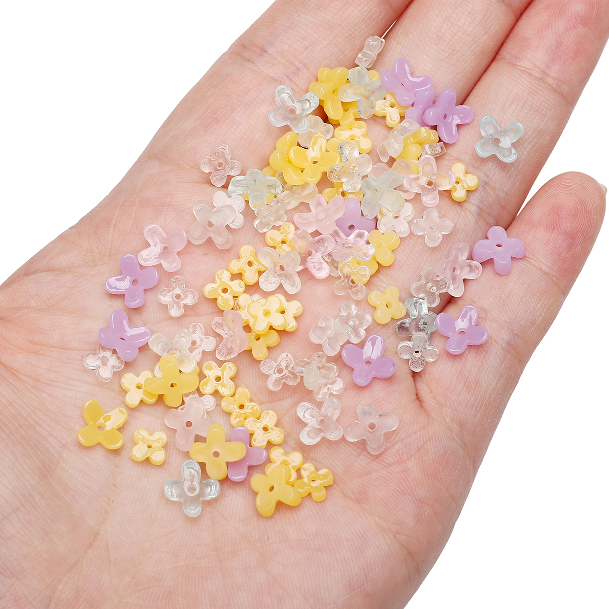 20pcs 5 7mm Resin 4 Petals Flo - đánh giá và giá Resin Art Flower