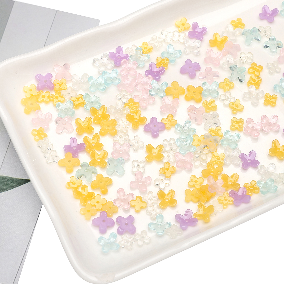 20pcs 5 7mm Resin 4 Petals Flo - đánh giá và giá Resin Art Flower