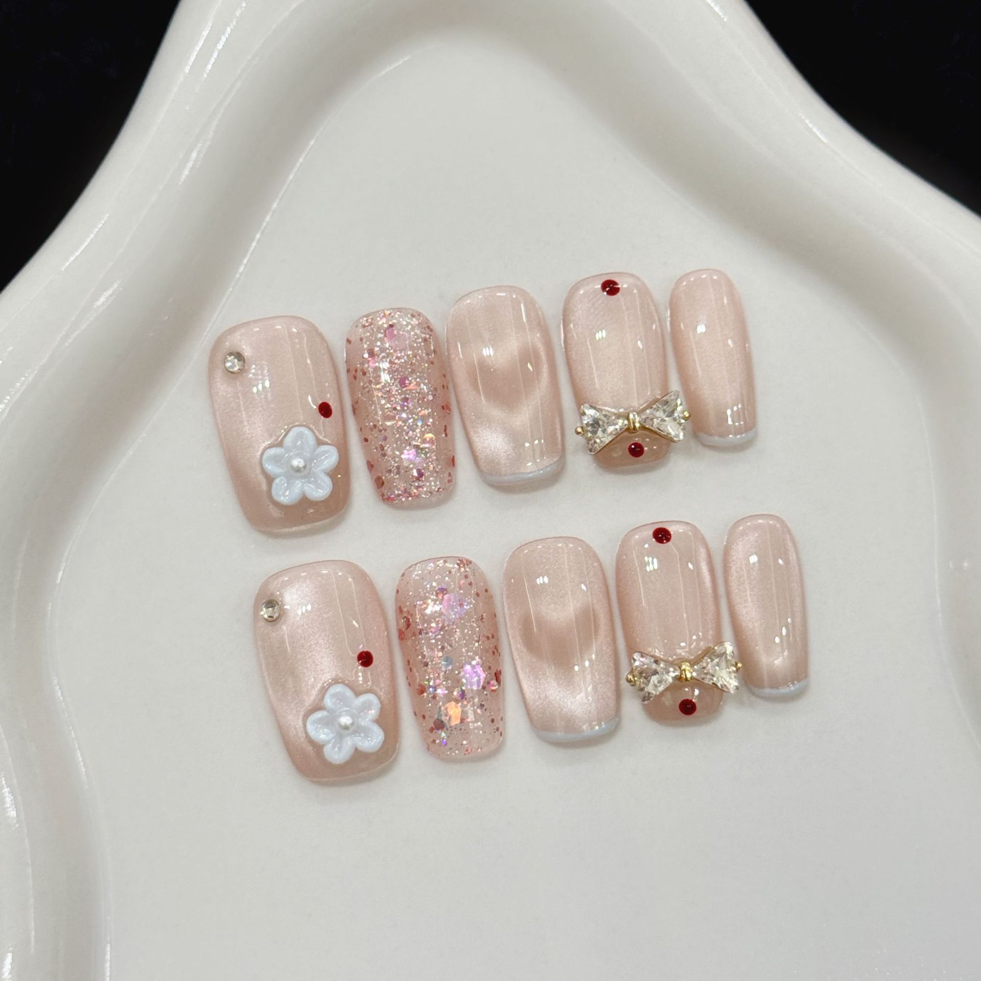 10pcs Glitter Love Design Hand - đánh giá và giá Resin Art Flower