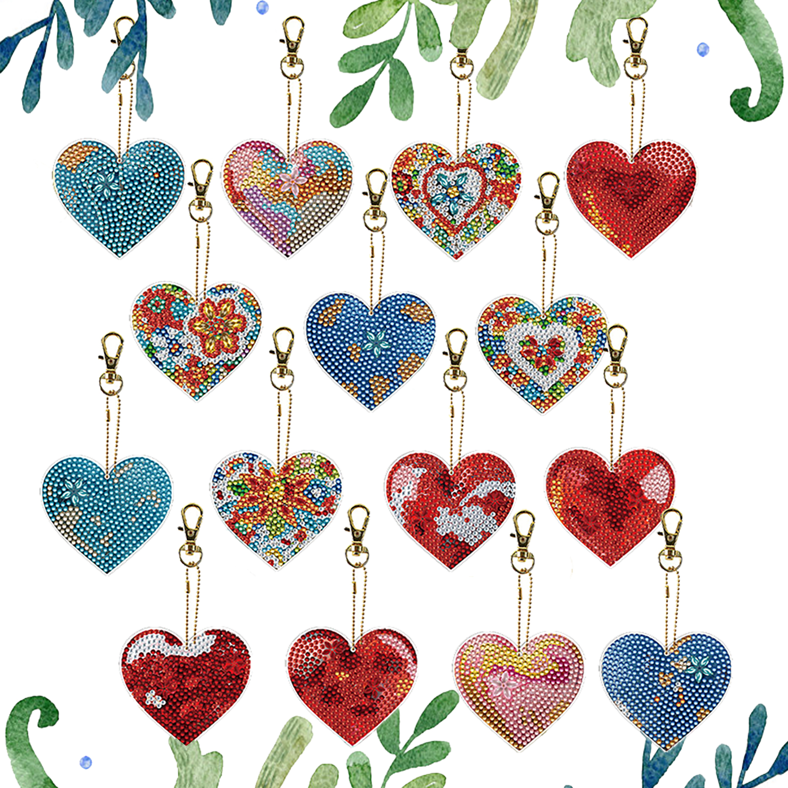 15Pcs Heart DiY Double-Sided D - đánh giá và giá Resin Art A Keychain