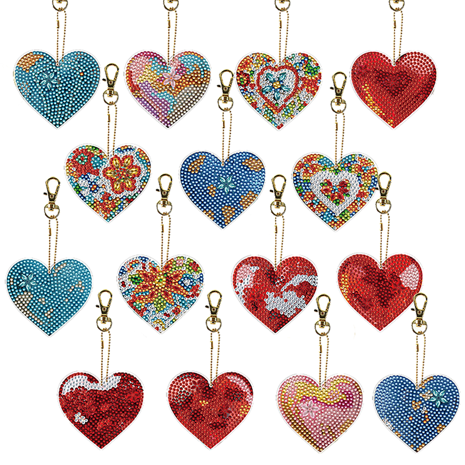 15Pcs Heart DiY Double-Sided D - đánh giá và giá Resin Art A Keychain