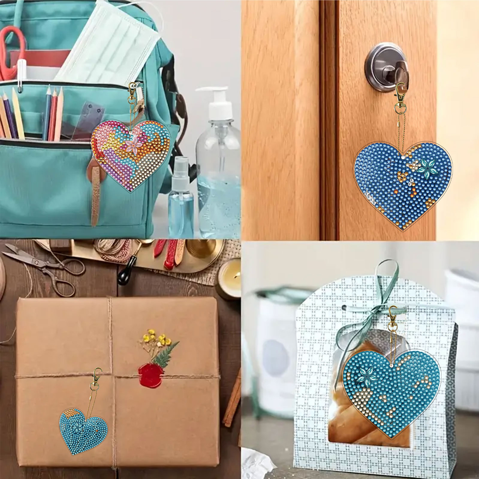 15Pcs Heart DiY Double-Sided D - đánh giá và giá Resin Art A Keychain