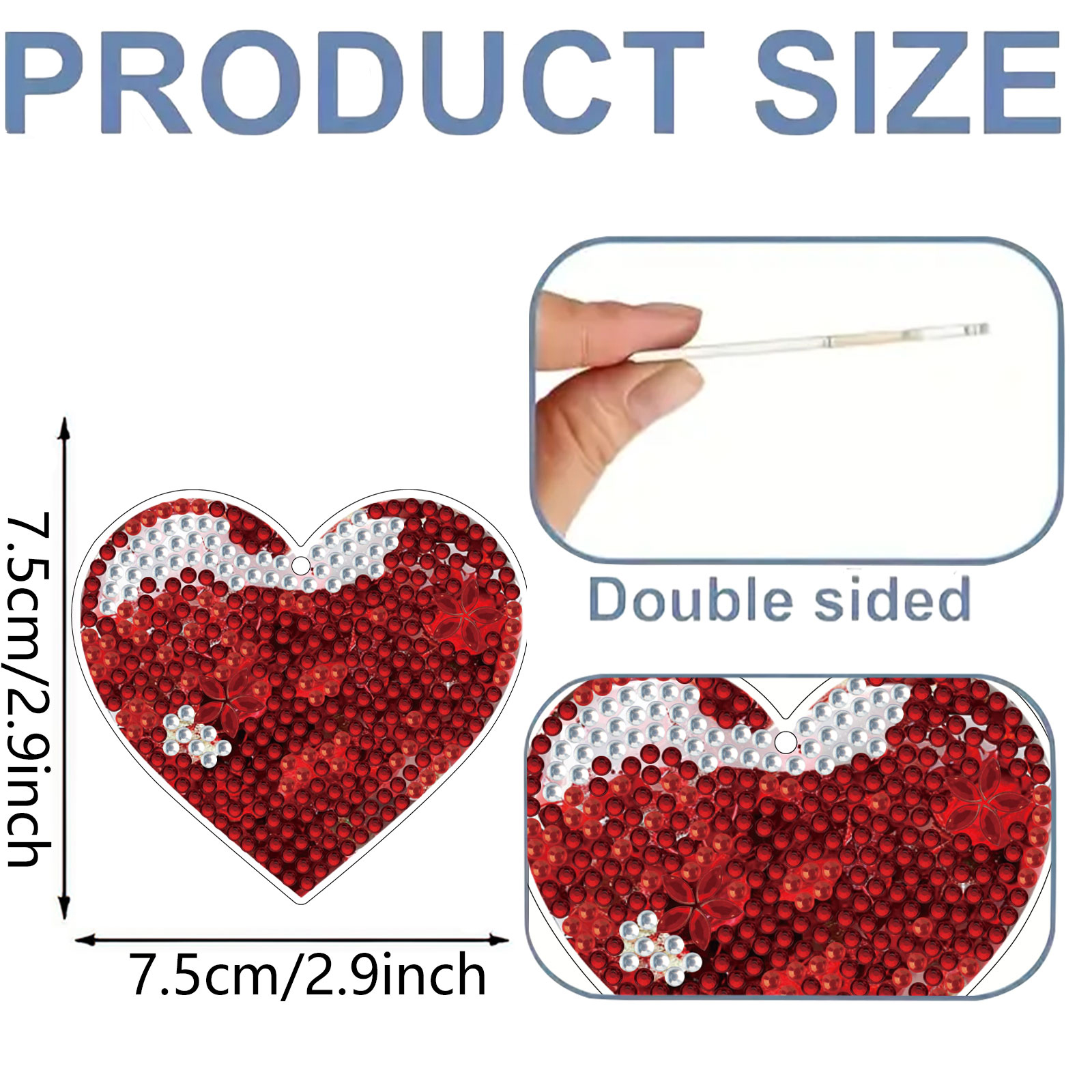 15Pcs Heart DiY Double-Sided D - đánh giá và giá Resin Art A Keychain