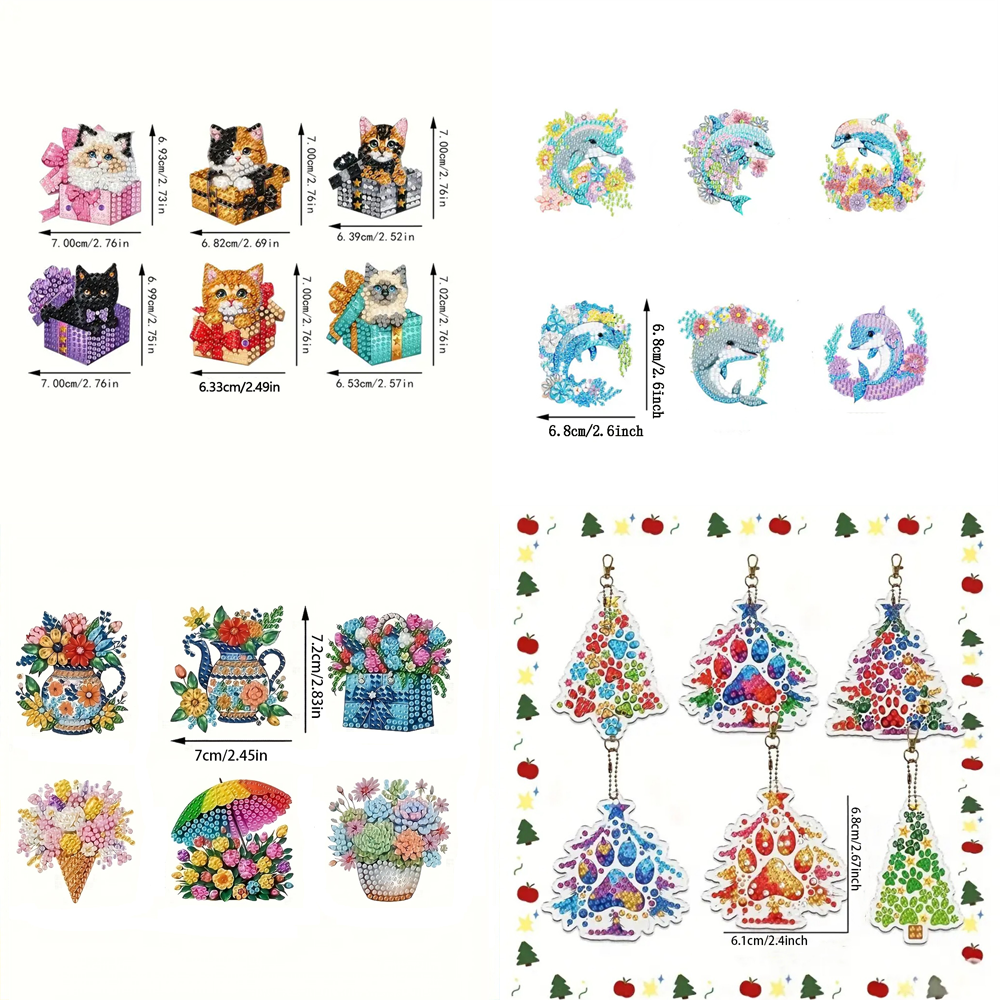 6-piece DIY Diamond Keychain - - đánh giá và giá Resin Art Supplies