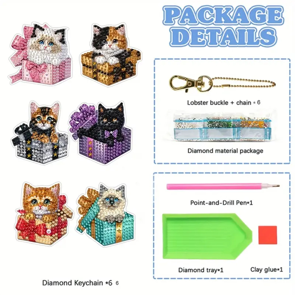 6-piece DIY Diamond Keychain - - đánh giá và giá Resin Art Supplies