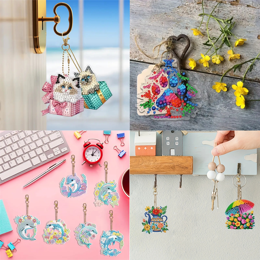 6-piece DIY Diamond Keychain - - đánh giá và giá Resin Art Supplies