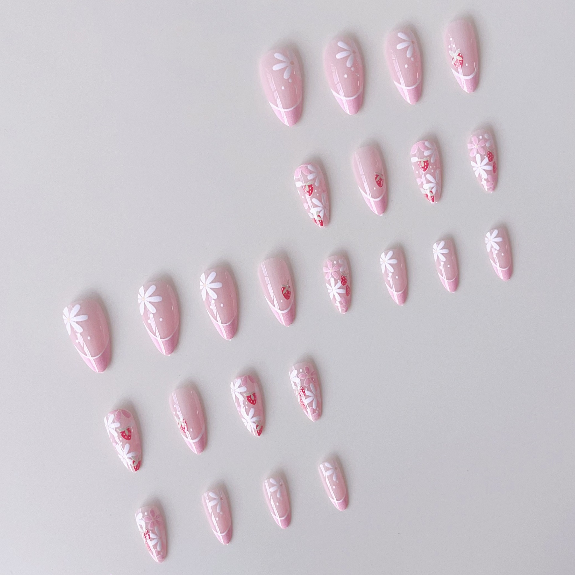 24pcs Ins Short Almond False N - đánh giá và giá Resin Art Flower