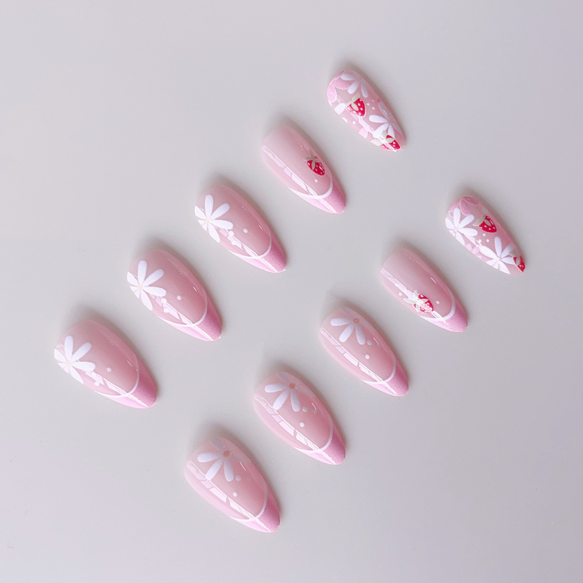 24pcs Ins Short Almond False N - đánh giá và giá Resin Art Flower