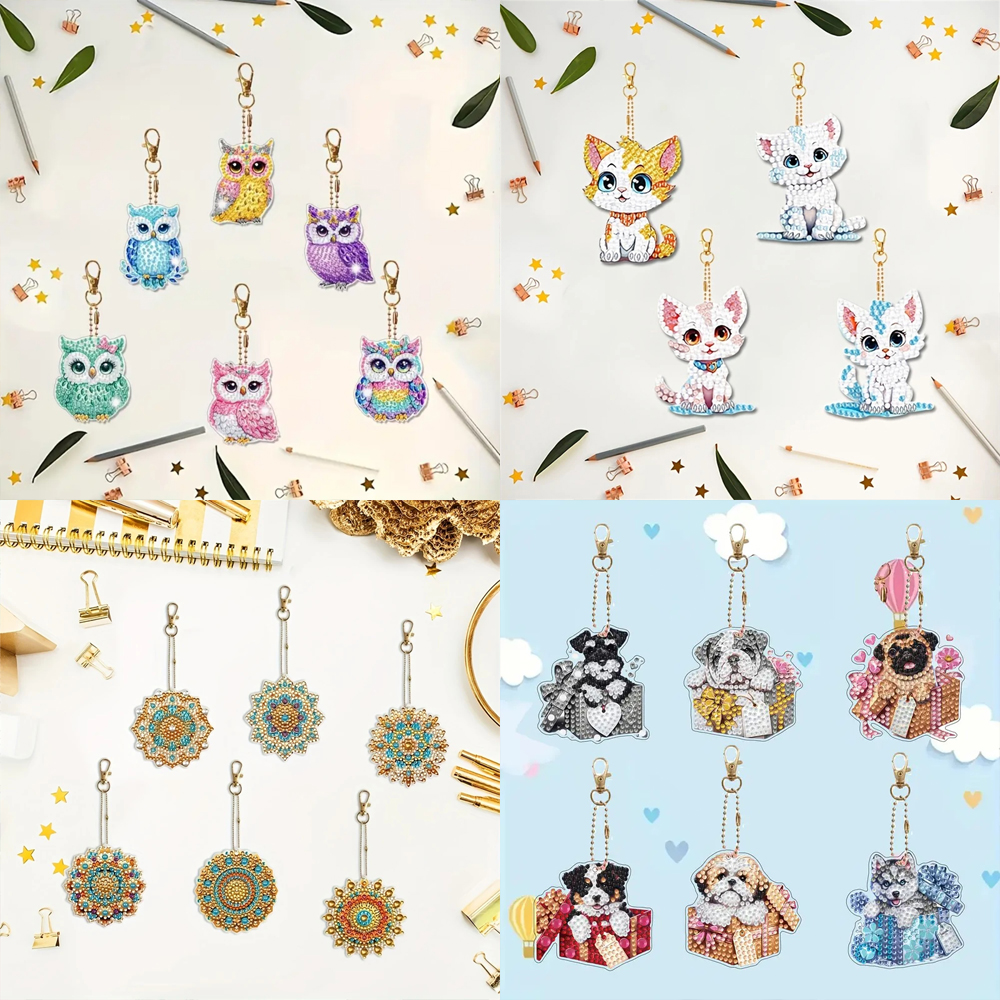 6-piece/set DIY Diamond Keycha - đánh giá và giá Resin Art Supplies