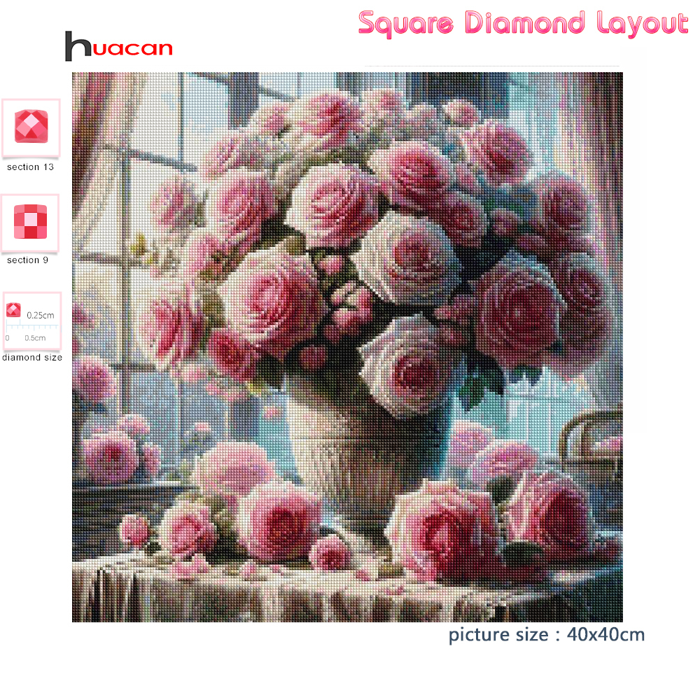 1PC frameless  5D Diy Diamond  - đánh giá và giá Resin Art Flower