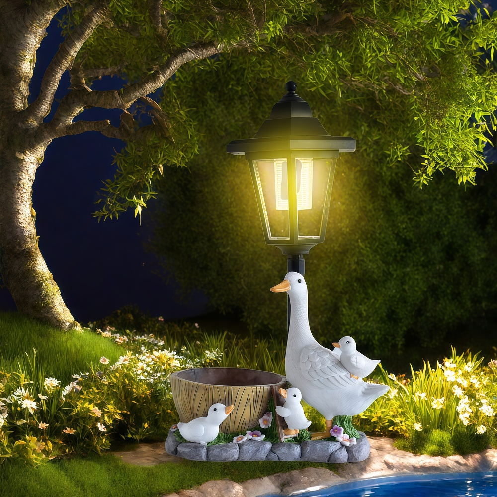 Solar Duck Night Light Garden  - đánh giá và giá Resin Art Supplies