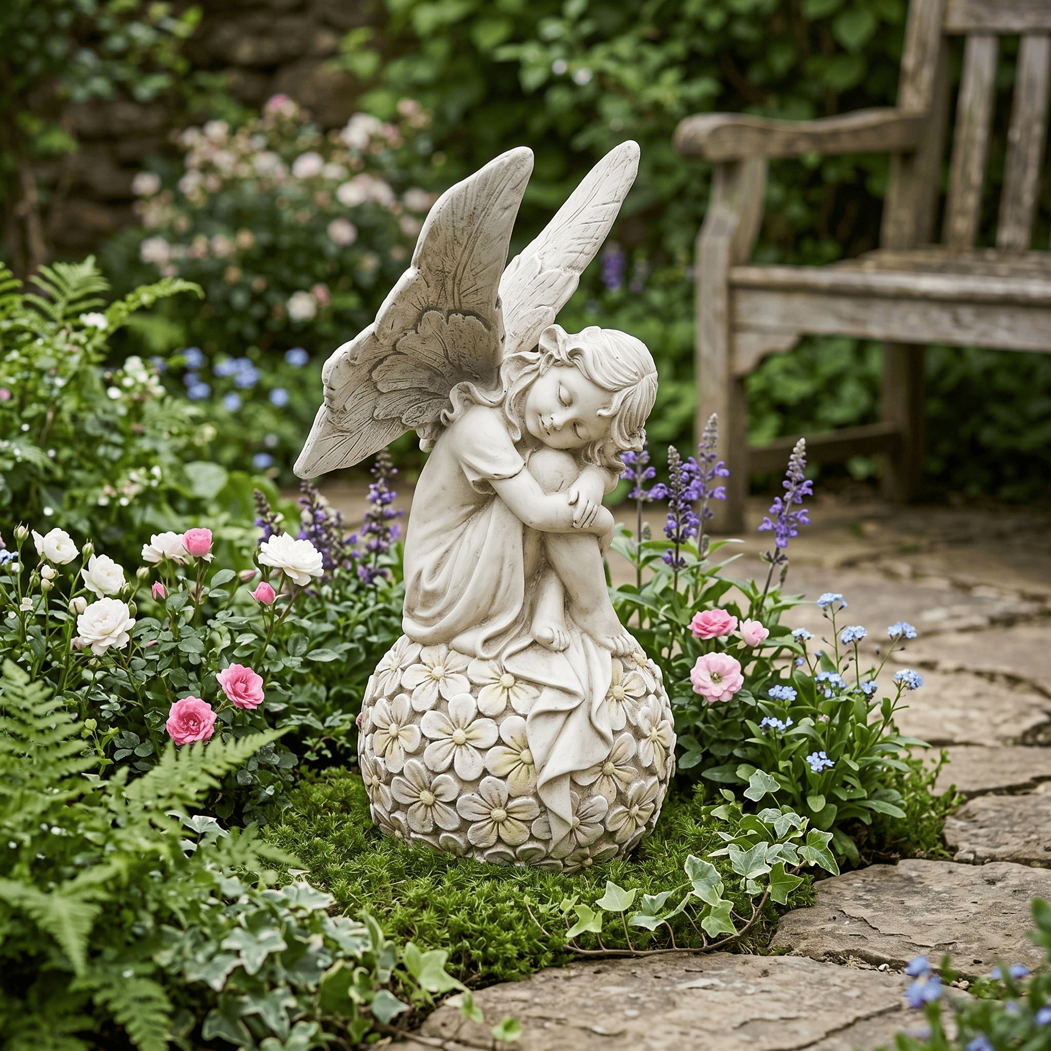 13.2-inch Garden Fairy Statue, - đánh giá và giá Resin Art Flower