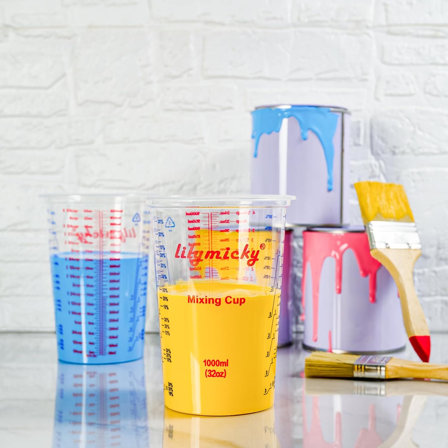 25 Pack 32 oz Plastic Measurin - đánh giá và giá Resin Art Images