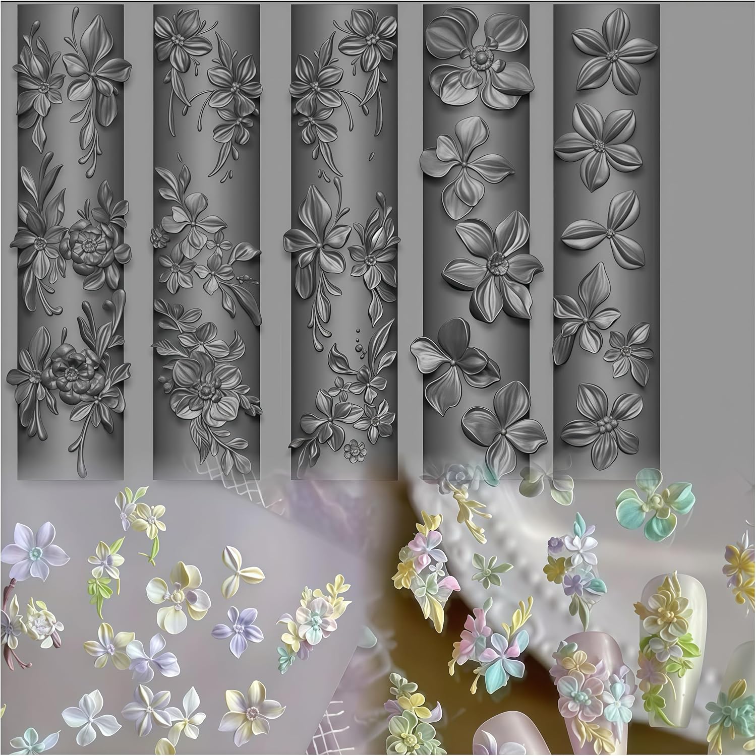 3D Flowers Nail Mold Silicone  - đánh giá và giá Resin Art Images
