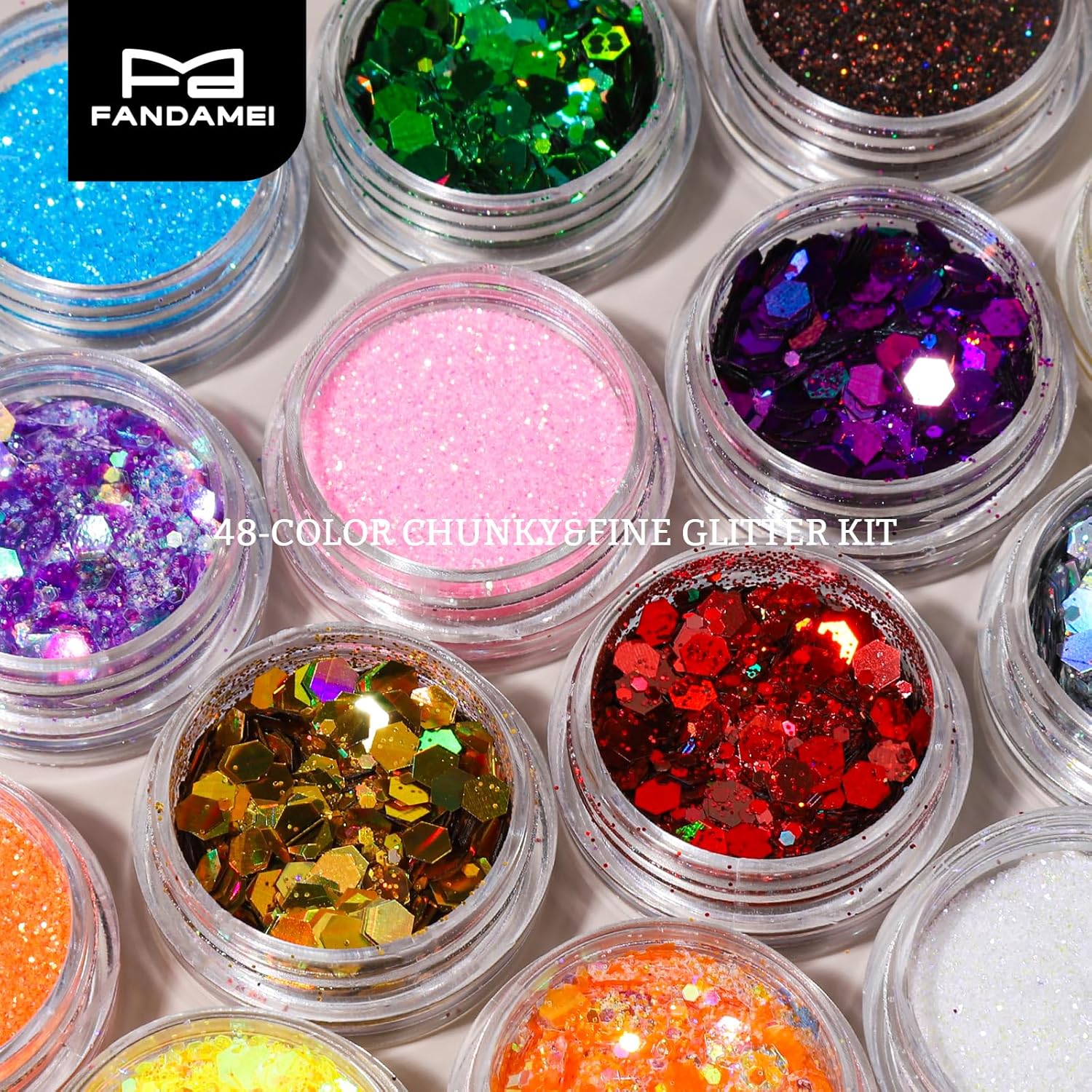 48 Color Chunky & Fine Glitter - đánh giá và giá Resin Art Images