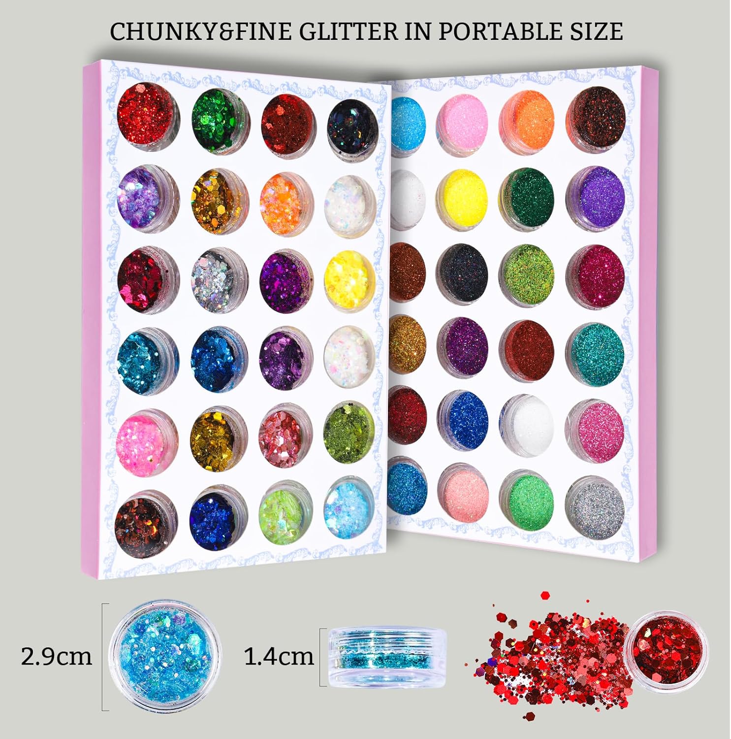 48 Color Chunky & Fine Glitter - đánh giá và giá Resin Art Images