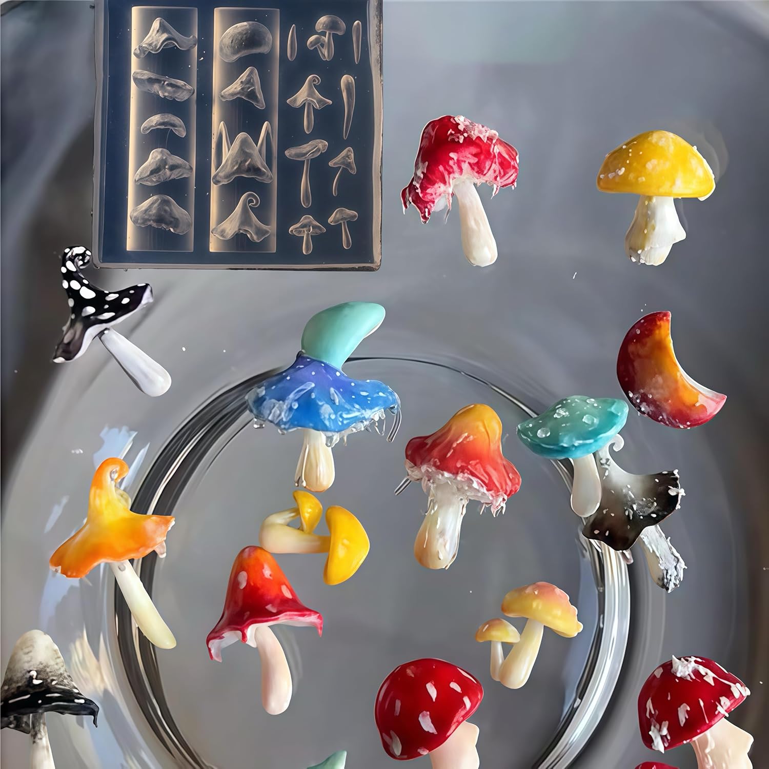 3D Mushroom Nail Mold Silicone - đánh giá và giá Resin Art Images